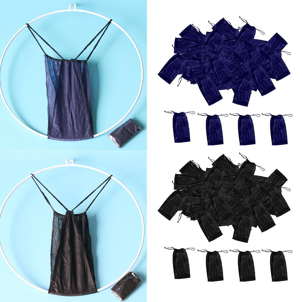 100X women's disposable non-woven underwear panties for beauty spa sauna blue,