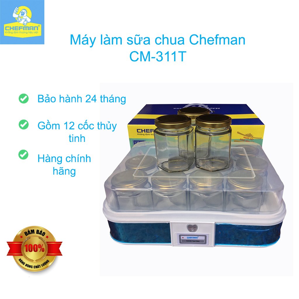 Máy làm sữa chua Chefman CM-311T - Hàng chính hãng