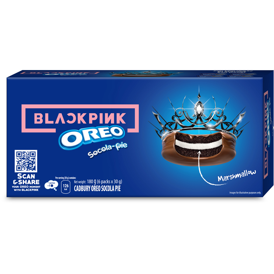 [Limited Edition] Combo 2 hộp Bánh OREO Pie BLACKPINK vị Marshmallow 2x180g (Tặng kèm 2 thẻ hình BLACKPINK)