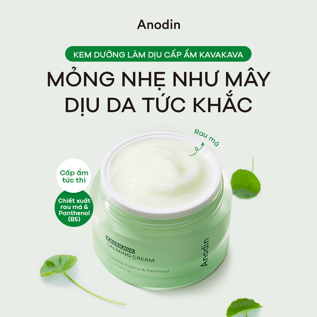 Kem dưỡng siêu cấp ẩm và làm d.ịu da Anodin Kavakava Calming Cream 50g - Hàn Quốc Chính Hãng