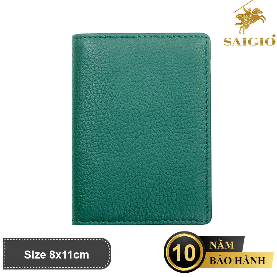 Bóp Đựng Thẻ ATM Nhỏ Gọn SUPPLE, Da Bò SMALL PEBBLE Mềm Mại Màu Xanh Lá - Bền Bỉ, Chống Xước - Chống Nhăn Tốt, Thiết Kế Hiện Đại, Ngăn Súp Lê Rộng, Đựng Nhiều Thẻ Ngân Hàng, Card Danh Thiếp, Căn Cước Công Dân, Dáng Đứng - Gập 2 – Hàng Chính Hãng SAIGIO