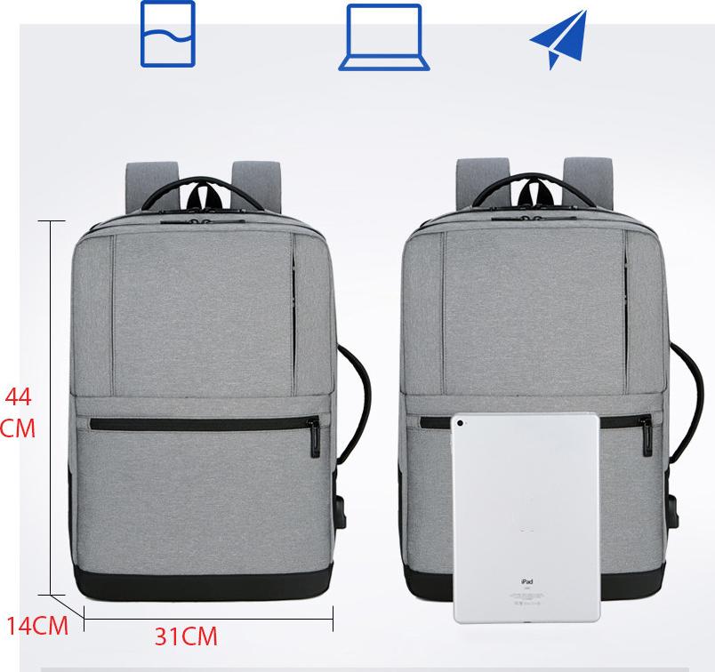 Ba lô du lịch thể thao nam công suất lớn phong cách mới tích hợp sạc USB tiện dụng và công nghệ chống thấm nước (15,6")