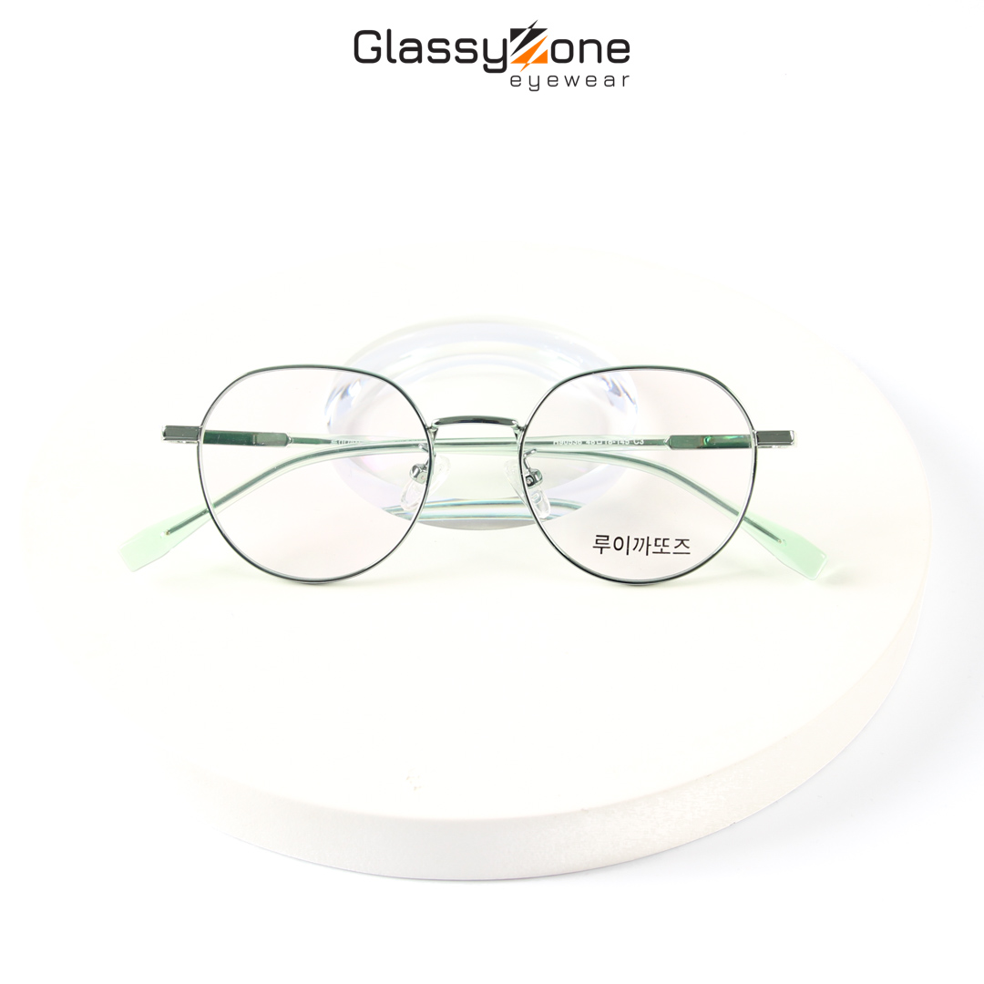 Gọng kính cận, Mắt kính giả cận kim loại Form oval Nam Nữ Tatum - GlassyZone