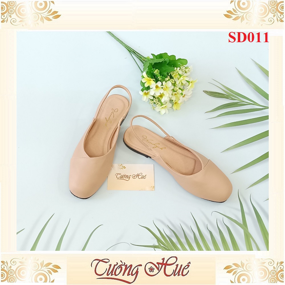 [Ảnh Thật 100%] Giày Sandal Bệt Nữ Bít Mũi Mũi Vuông Quai Hậu Hở Gót