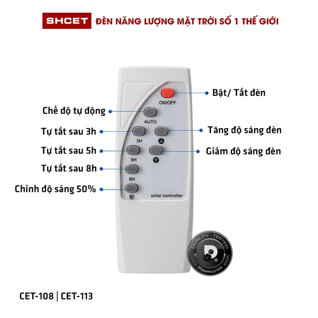 [Chính Hãng] Đèn năng lượng mặt trời 100W-200W-150W-50W-30W | Đèn pha led sáng 20-24 giờ (2 Ngày mưa) | SHCET