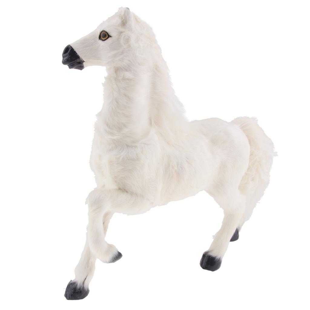 Simulation Animal 12'' White Horse Model Figure Kids Toy Home Garden Decor