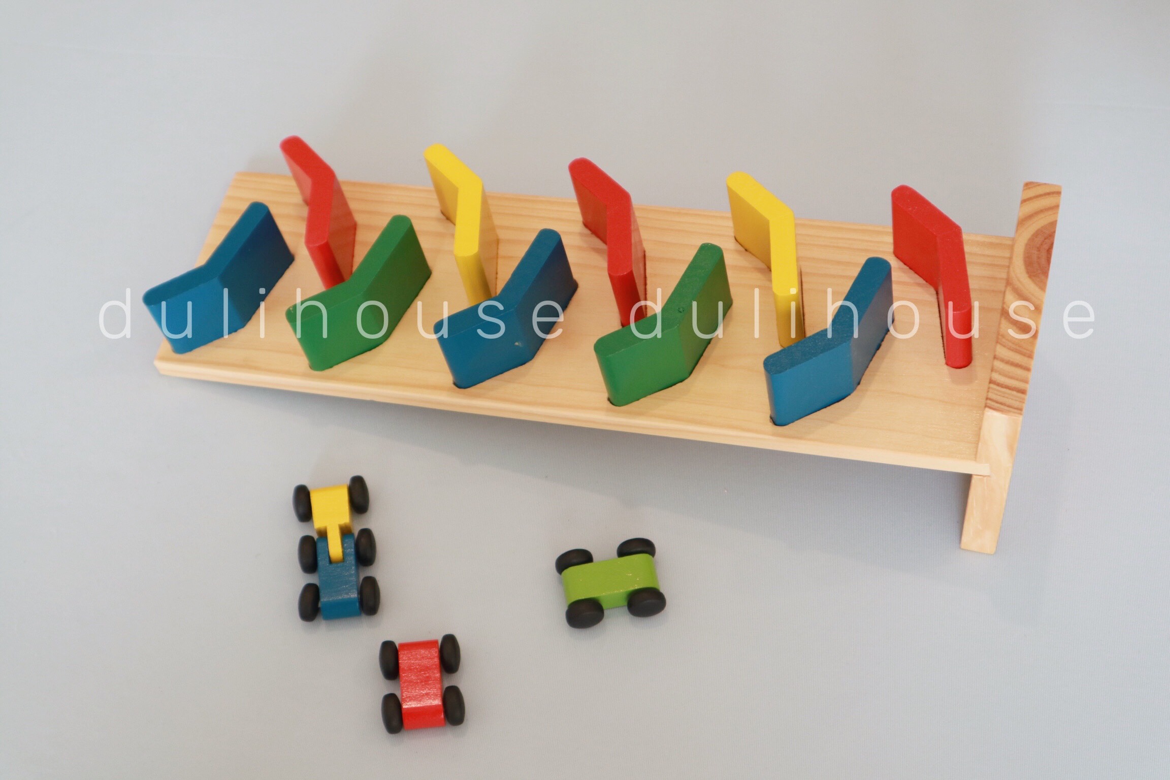 Đồ Chơi Gỗ Cao Cấp Giáo Dục Xe Đua Tháp Bằng Gỗ - Nâng Cao Các Giác Quan Của Trẻ - Hàng Chính Hãng