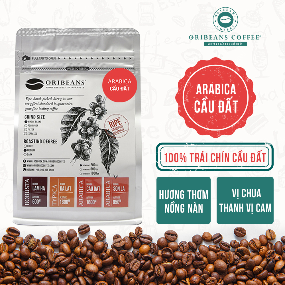 Cà phê Arabica Espresso Cầu Đất, espresso, hương quả ngọt vị chua thanh vị cam, cafe nguyên chất, ca phe