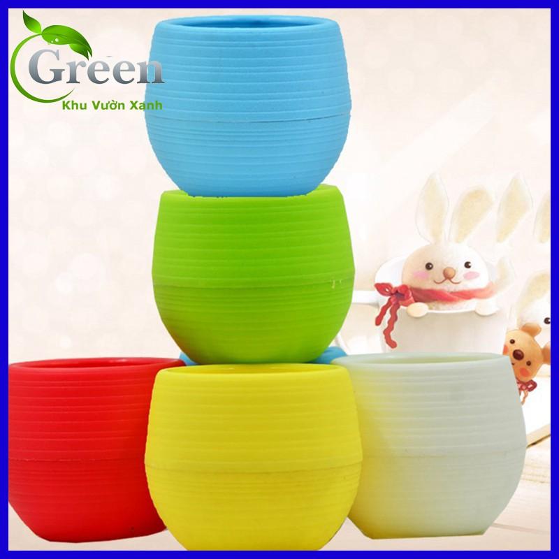 Chậu Nhựa Mini Nhiều Màu Trồng Sen Đá, Xương Rồng, Tiểu Cảnh, Cây Để Bàn Trang Trí Văn Phòng