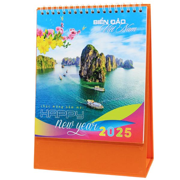 Lịch Bàn Đứng 2025 - Biển Đảo Việt Nam - Văn Lang VL-LB03 - Đế Màu Cam