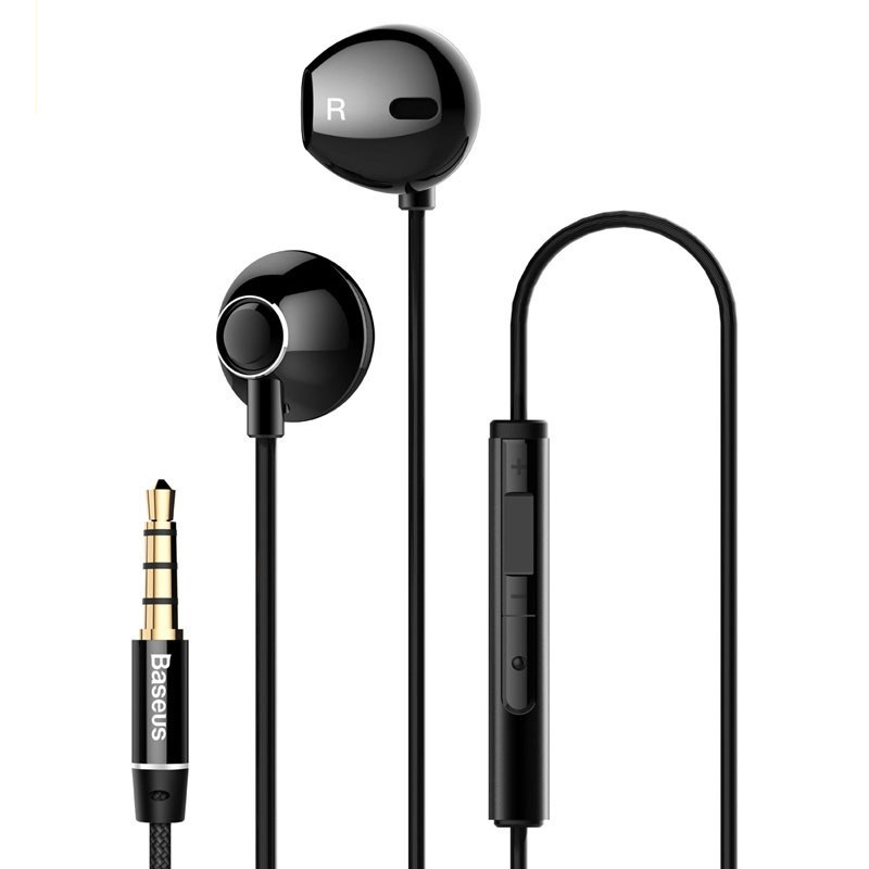 Tai nghe nhét tai jack 3.5mm Baseus H06 dài 1.2M dây TPE vải cho Smartphone ( 2 màu ) - Hàng chính hãng