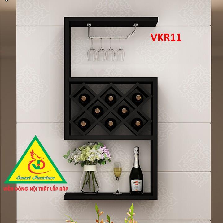 Kệ treo tường bằng gỗ, KHÔNG KÈM giá treo ly VKR11 - Nội thất lắp ráp