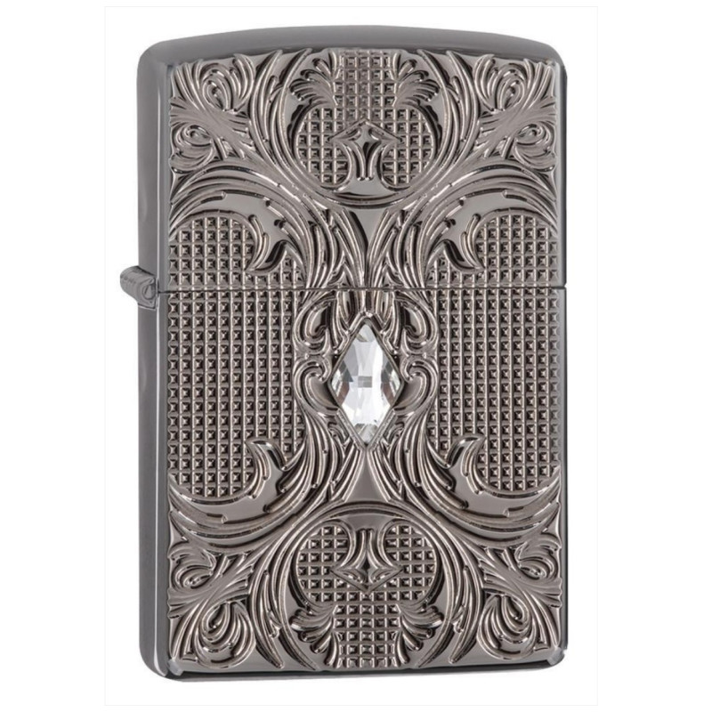 Bật Lửa Zippo Crystal Lattice Armor High Polish Black Ice 28956