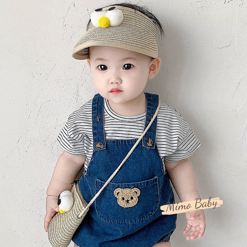 Túi cói đeo chéo họa tiết mắt chim dễ thương cho bé gái TC08 Mimo Baby