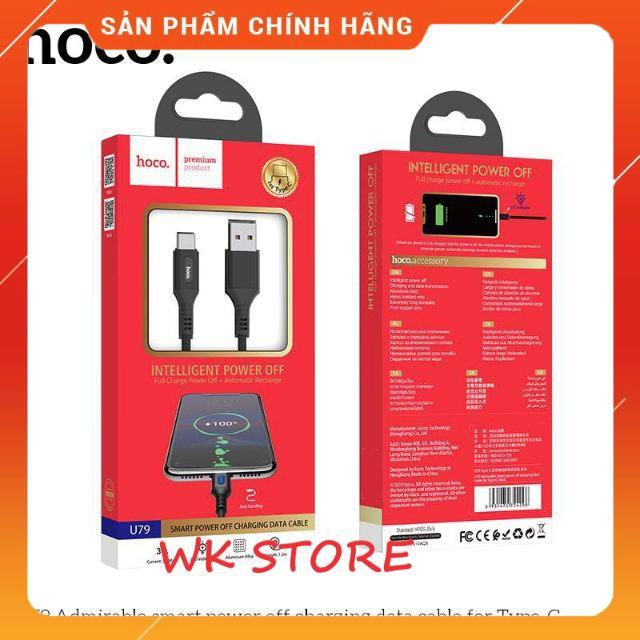 Cáp sạc hoco u79 tự ngắt thông minh cho iphone,type c,micro - Hàng chính hãng