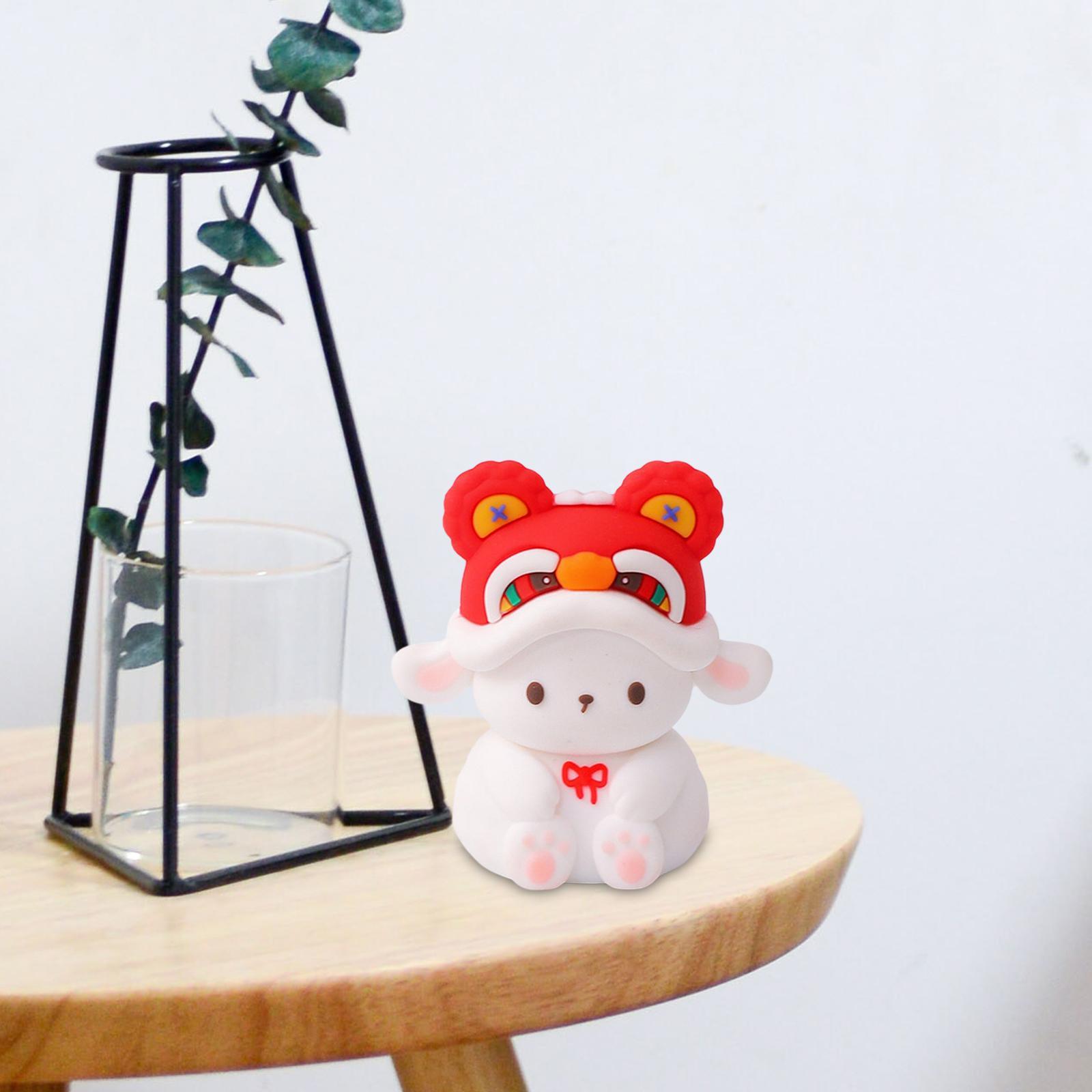 2 Rabbit Toy Funny Gift Soft Rubber Ornament Kids Toy for Cake Topper