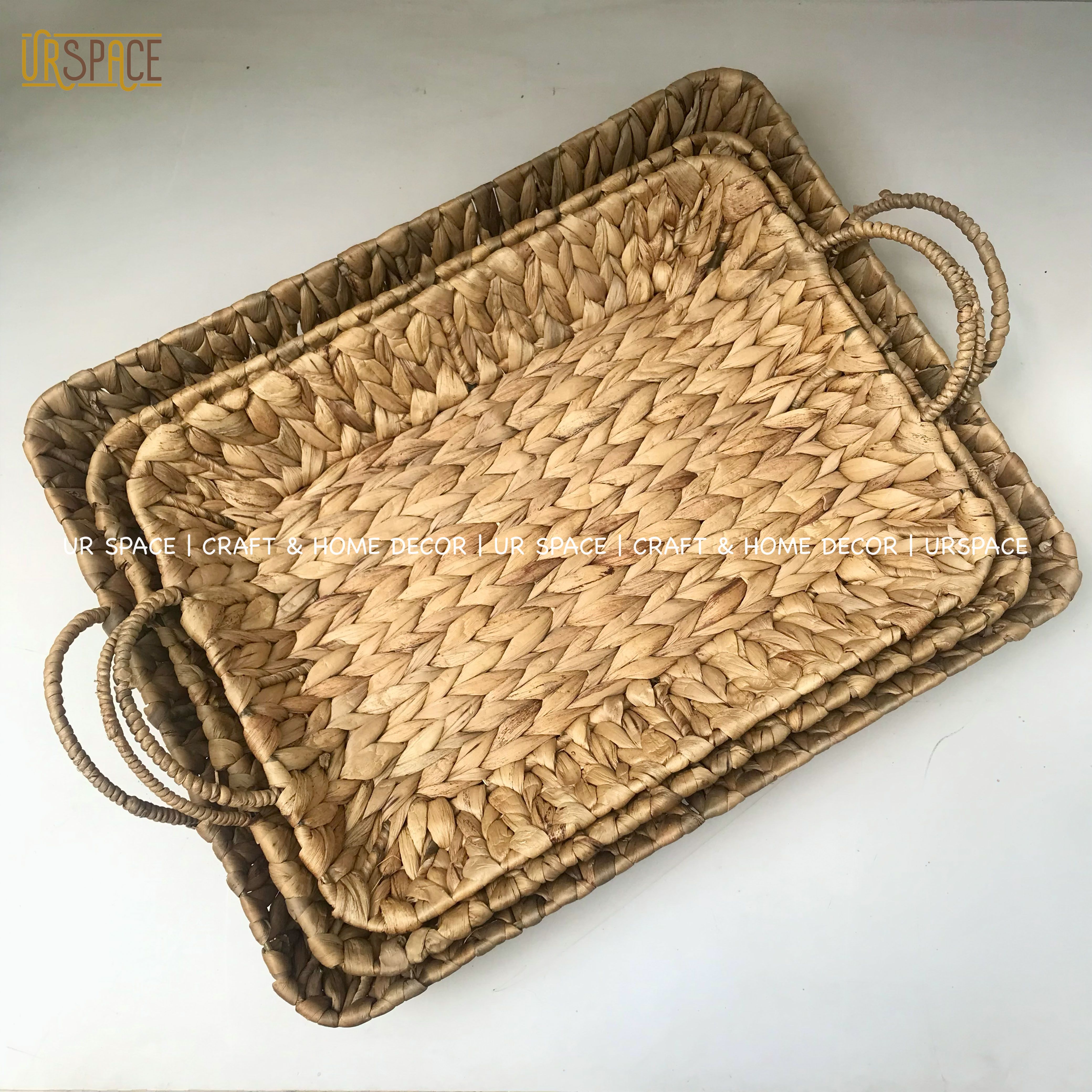 Khay lục bình chữ nhật URSPACE đựng trái cây, bánh kẹo, trang trí decor / RECTANGLE HYACINTH TRAY