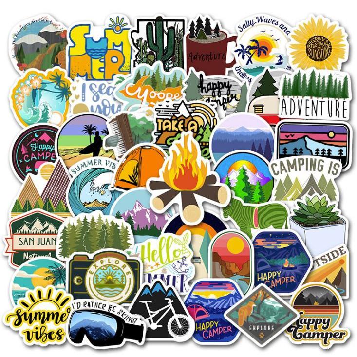 Sticker dán cao cấp MÙA HÈ HOANG DÃ Cực COOL ms#27