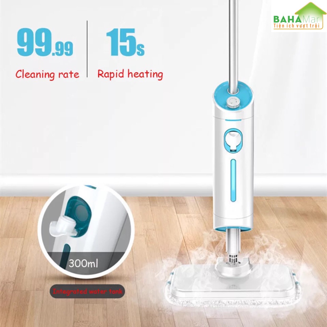 MÁY LAU NHÀ BẰNG HƠI NƯỚC KHỬ TRÙNG NHIỆT ĐỘ CAO PHÙ HỢP CÁC LOẠI SÀN BAHAMAR Có thể làm sạch 99.9 vi khuẩn và trùng bọ ve trên mặt đất