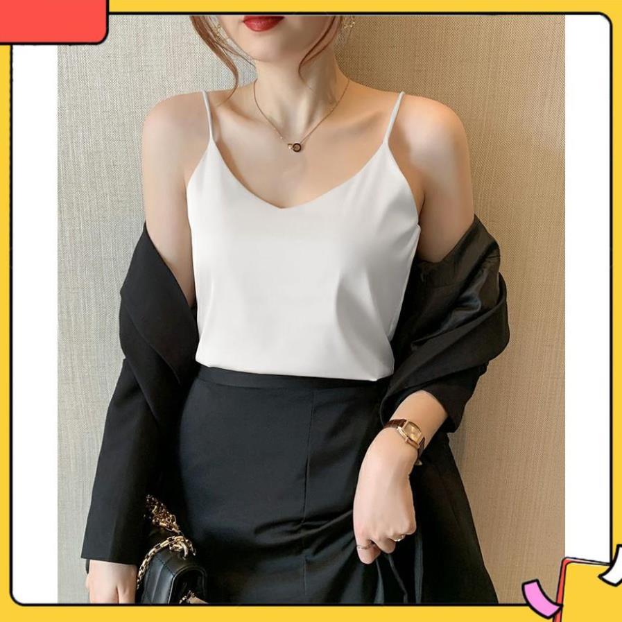 Áo 2 Dây Hàng Cao Cấp Mặc Trong Vest Chất Lụa Tanh Lịch Sự Sang Đẹp