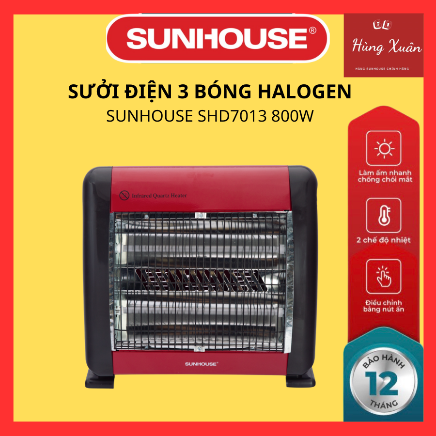 Sưởi Điện Hồng Ngoại SUNHOUSE SHD7013 800W- Hàng chính hãng