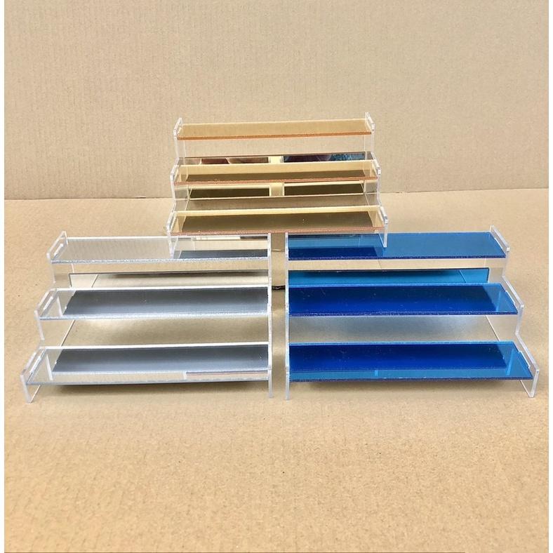 Kệ mica tráng gương dài 20cm, rộng mỗi tàng 5cm, cao mỗi tầng 3cm, lắp ghép, nhiều kích thước - 5 Tầng