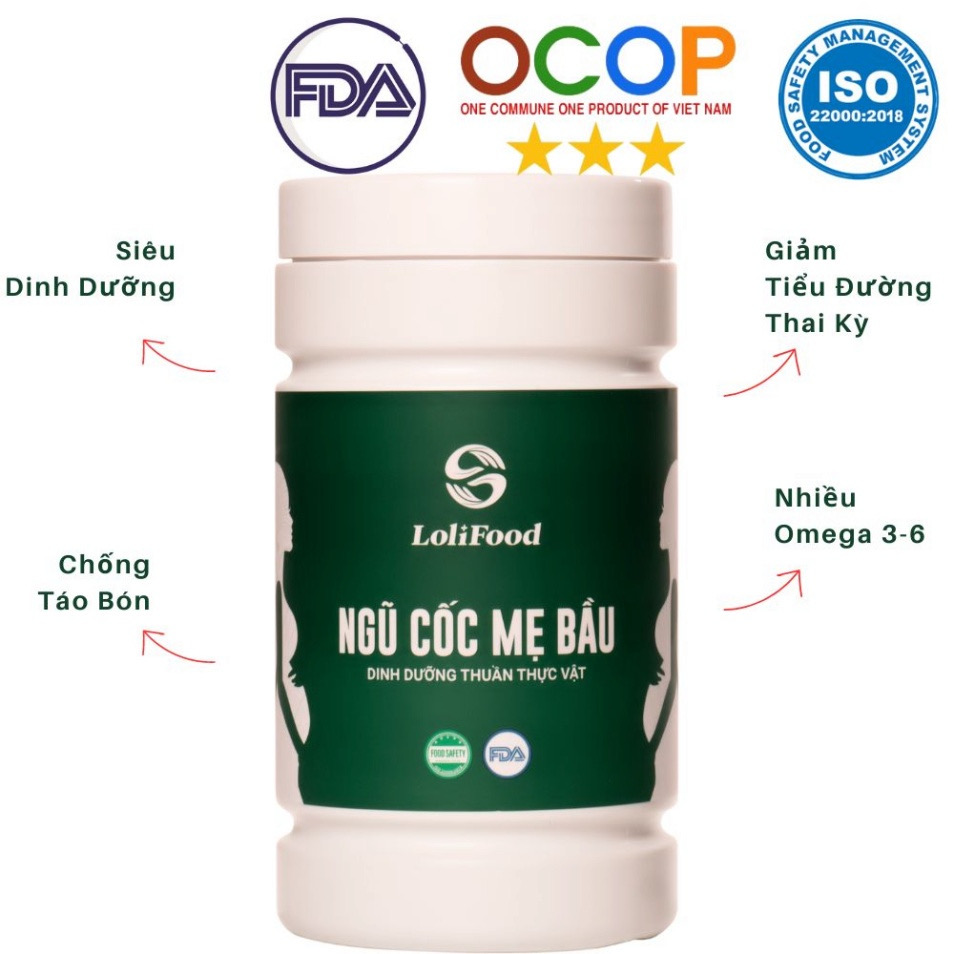 Ngũ Cốc Mẹ Bầu Long Liên (500gr) - Ngũ Cốc Cho Bà Bầu - Ngũ Cốc Dinh Dưỡng Cho Mẹ Và Thai Nhi - Bổ Sung Omega3, DHA, Canxi, Sắt - Hỗ Trợ Cho Sự Phát Triển Toàn Diện Và An Toàn Của Bé - Chứng Nhận ATVSTP