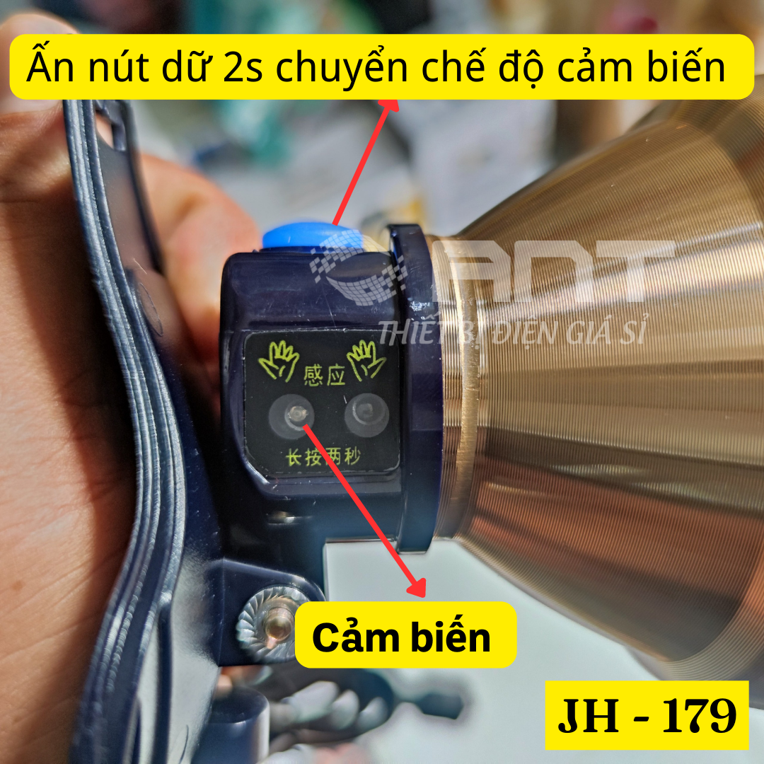 Đèn pin đội đầu siêu sáng, đèn đeo đầu JH-159 / 179 kẹp bình ác quy 12V sáng gom chiếu xa 200M, chóa 12cm / 14cm