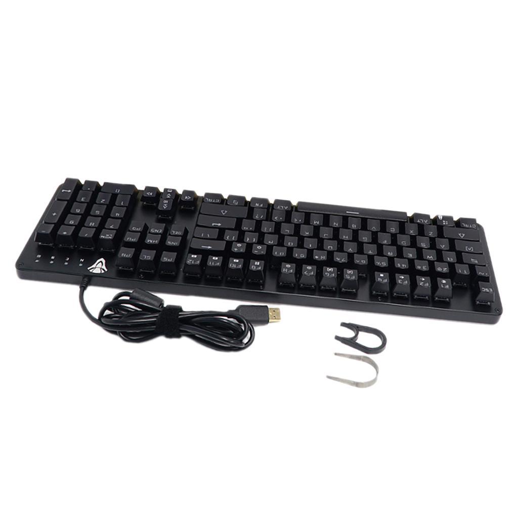 Gaming Keyboard 104 Key RGB Backlit Mechanical Game Keyboard Waterproof