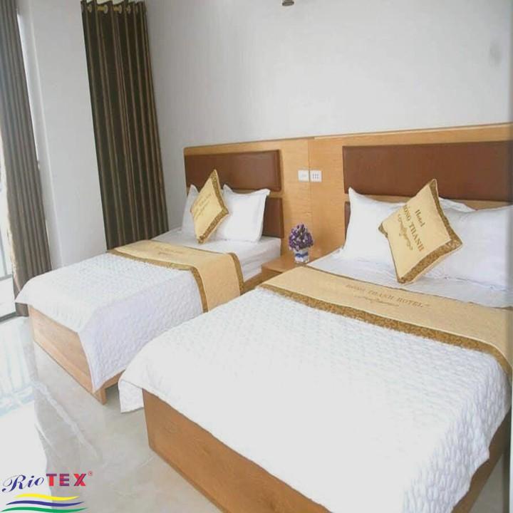 Trọn bộ chăn ga gối trắng trơn RIOTEX1m/1m2/1m4/1m6/1m8 cho khách sạn, bệnh viện, nhà nghĩ, homestay