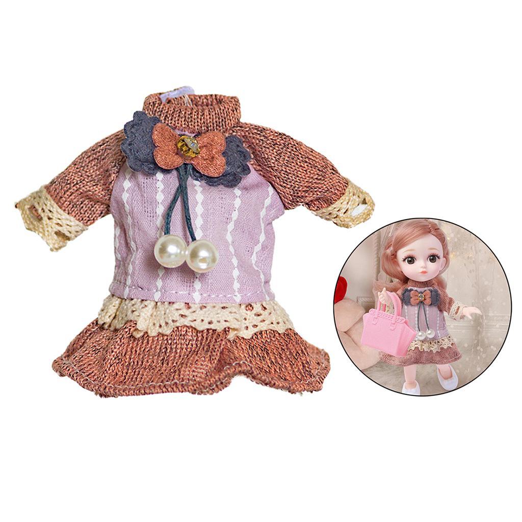 16cm  Doll Dress Clothes for 1/12 BJD Doll Kids Toys Type A