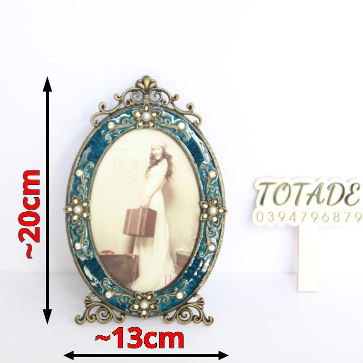 Khung hình để bàn phong cách Châu Âu cổ điển - Khung kim loại mặt kính [cho hình 4x6] - PFR0003
