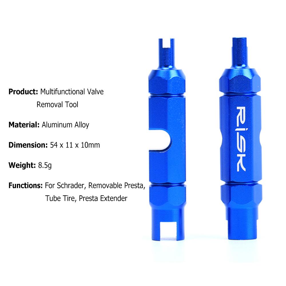 Dụng cụ để tháo và lắp lõi van xe đạp dạng ống RISK,công CNC từ hợp kim nhôm và anodized