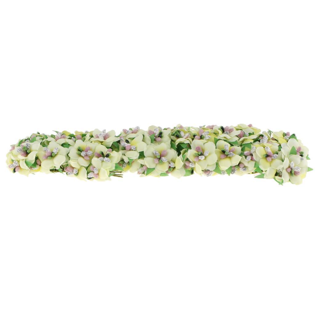 Artificial 72-Head Peach Blossom Silk Flower Bouquet Plant Home Decor