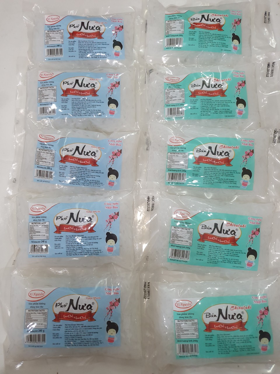 Combo 5 Gói Phở Nưa 5 Gói Bún Nưa Vị Nguyên 240Gram