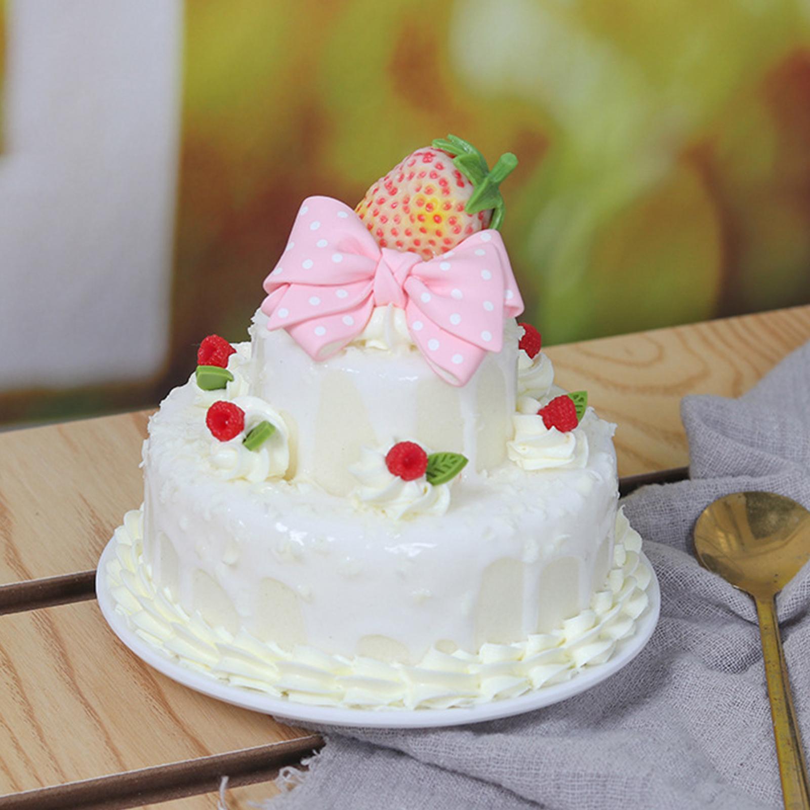 Fake Cake for Display, Artificial Cake Model Decoration Kitchen Photography Props