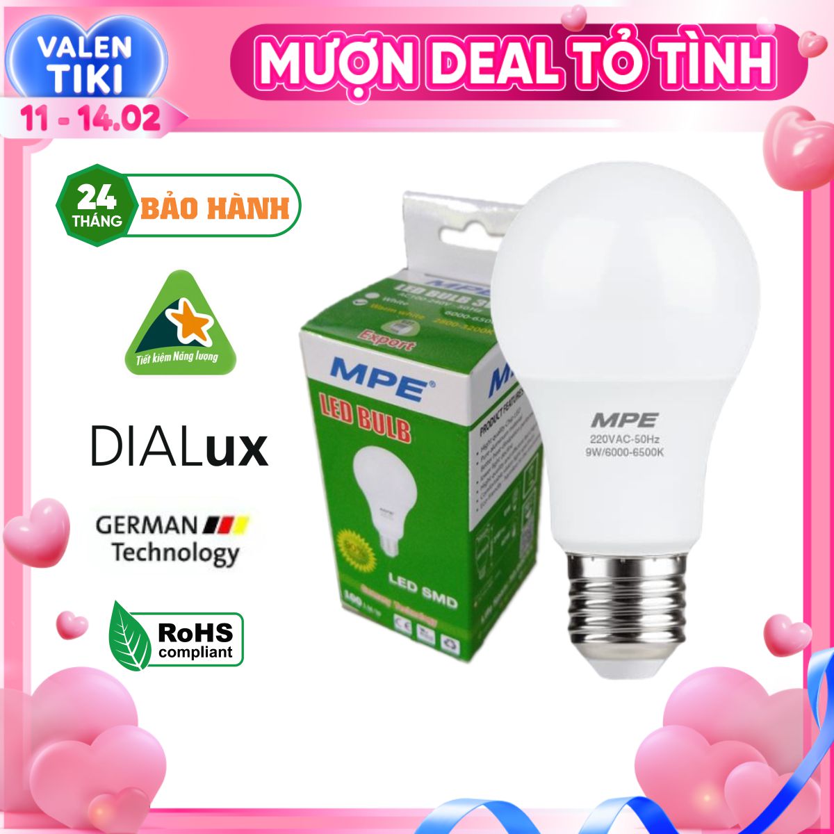 Bóng đèn LED Bulb MPE LBD E27 - Tiết kiệm điện, Tiêu chuẩn Châu Âu, Thương hiệu Việt Nam - Hàng Chính Hãng