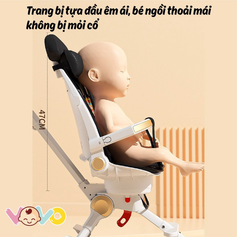 Xe Đẩy Đảo Chiều VoVo Thời Trang Cao Cấp 0208