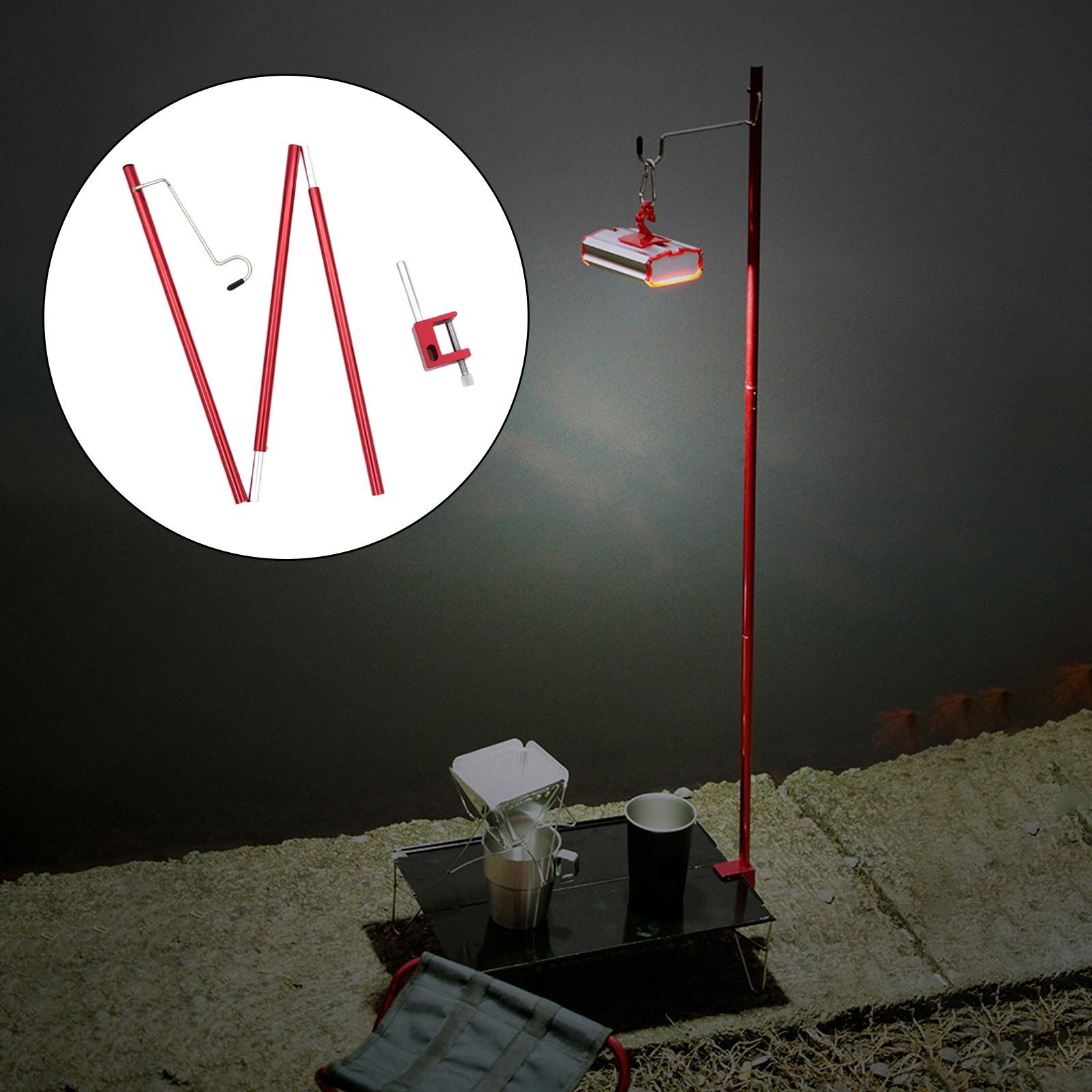 Folding Lantern Stand for Camping, 37in Lightweight Aluminum Alloy Outdoor Lantern Pole Hanger