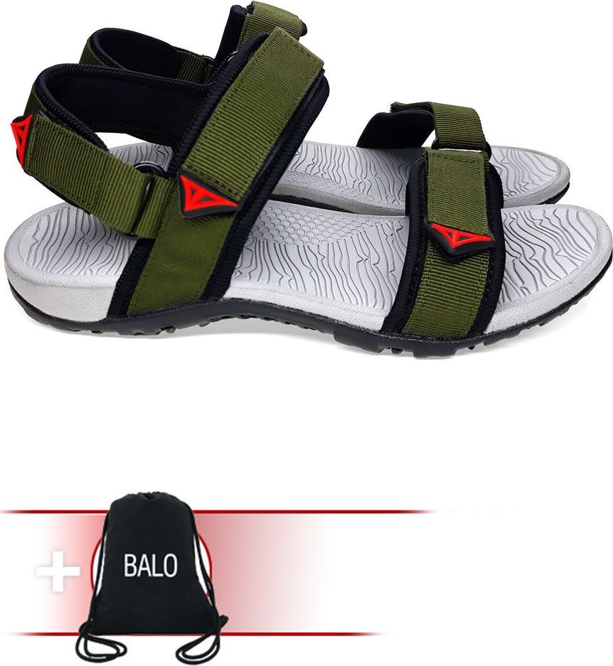 Giày Sandal Việt Thủy Quai Chéo VT2 - Xanh Rêu - Tặng Kèm Balo Túi Rút Đặc Biệt