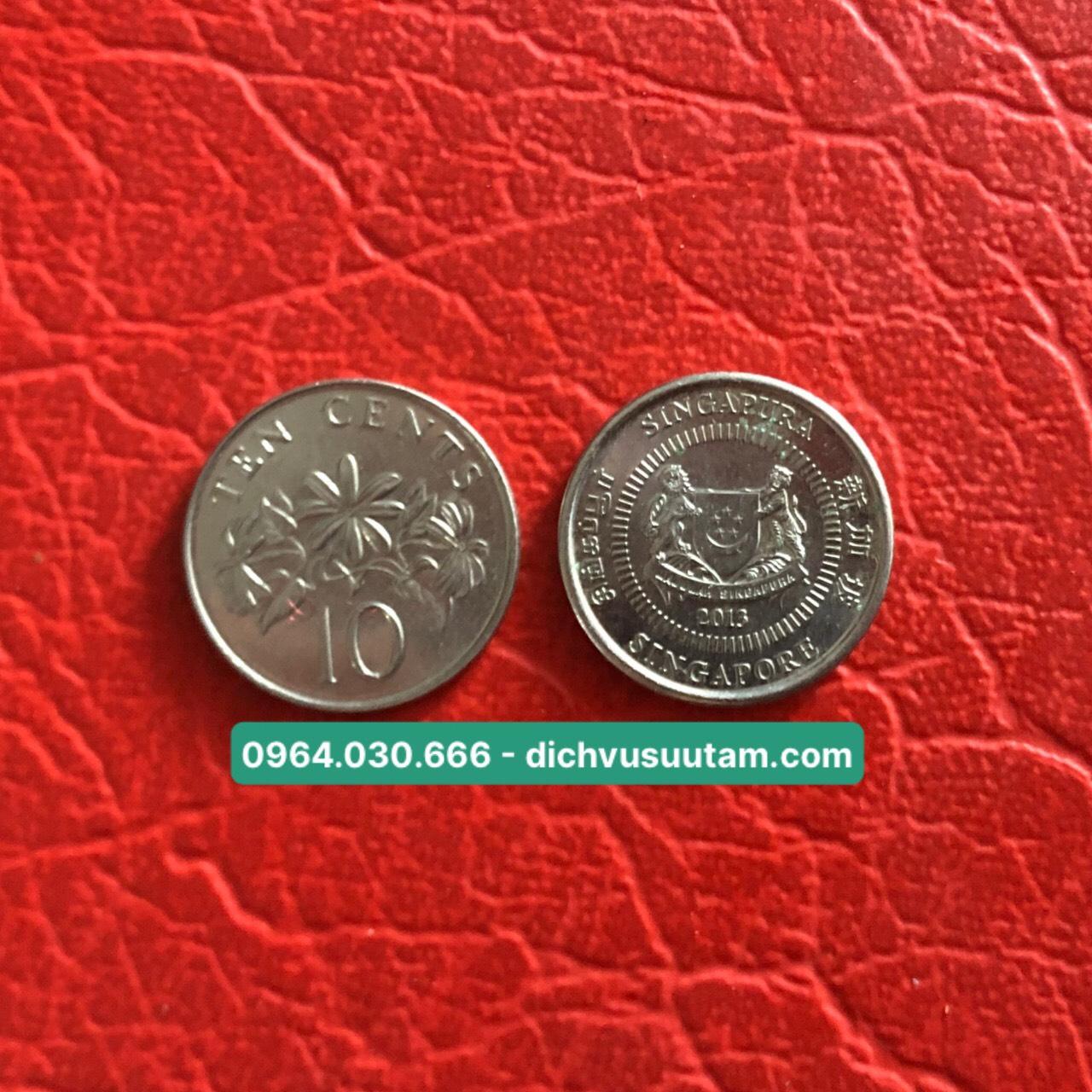 Đồng xu 10 cent Singapore phiên bản cũ sưu tầm