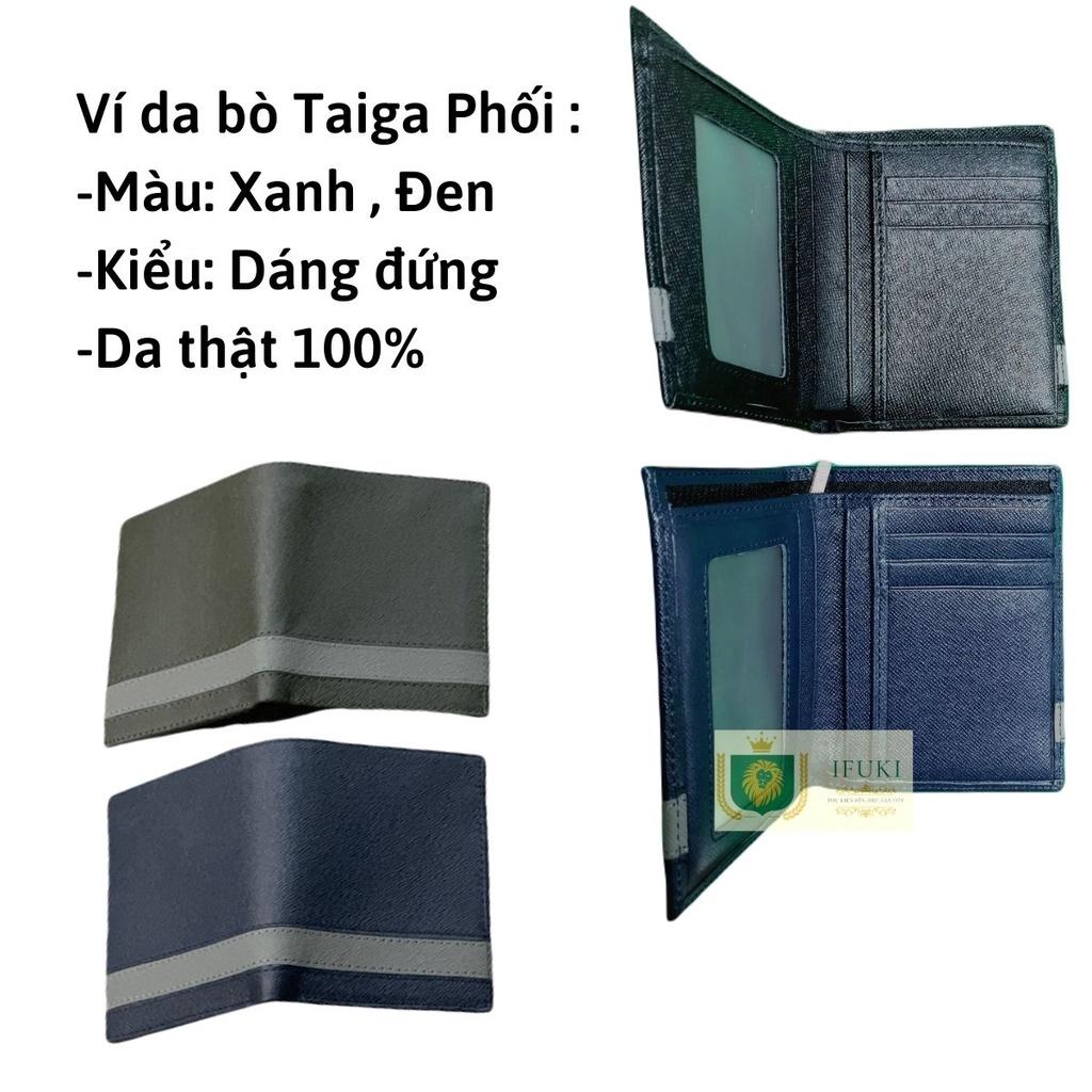 Ví nam đứng thời trang , làm từ da bò Taiga thật cao cấp , nhỏ gọn , đẹp , dùng đựng thẻ , đựng tiền - IFUKI