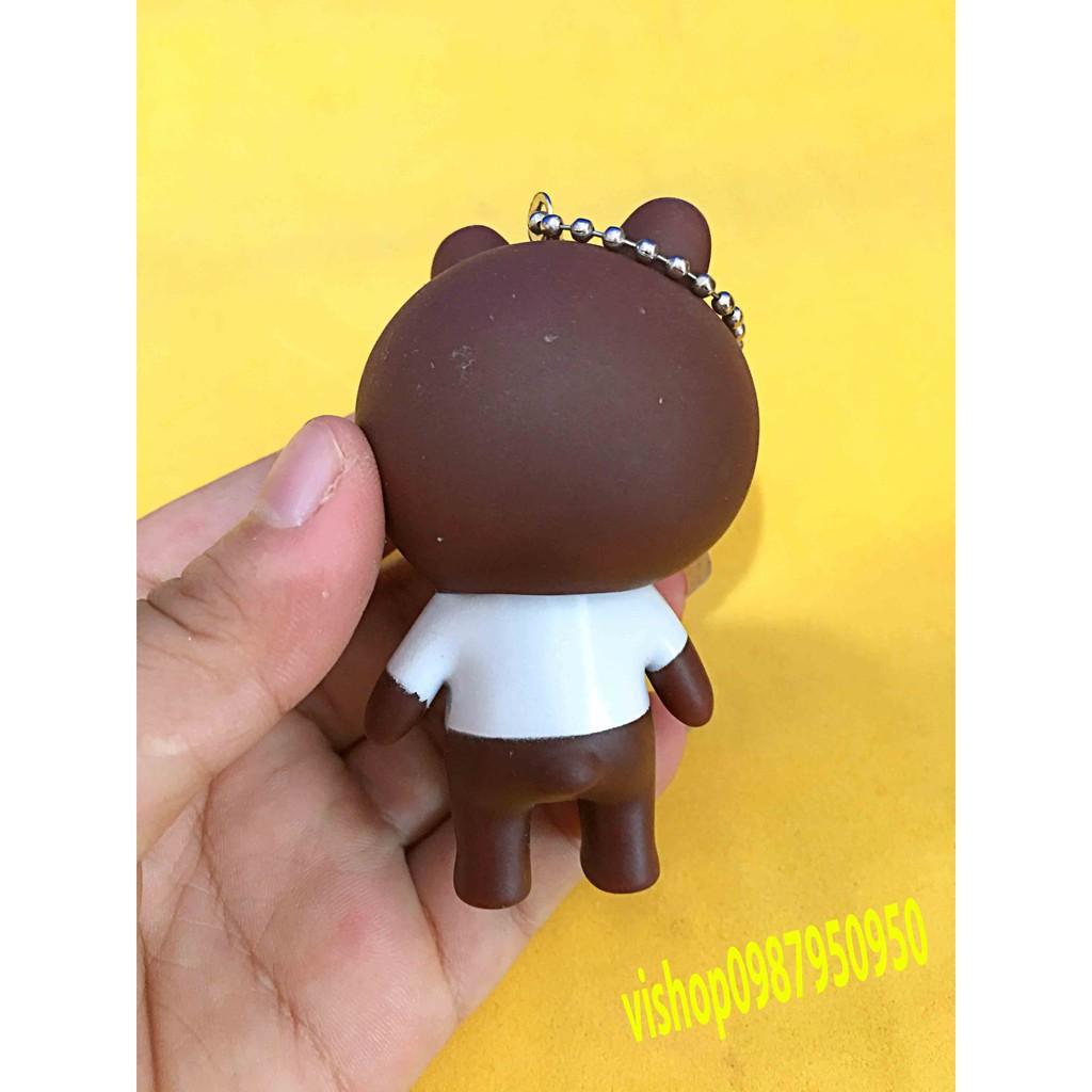 Móc Khóa gấu nâu - móc nhỏ gấu nâu mặc áo mã CJT29 Gviễn