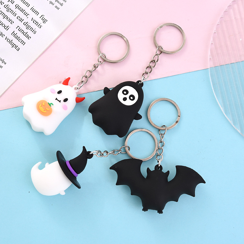 5 Cái Móc khóa Halloween hoạt hình quà tặng ngày lễ mặt dây chuyền cặp học sinh đồ trang trí xe hơi bí ngô dơi