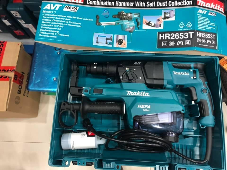 MÁY KHOAN ĐỘNG LỰC VỚI HỆ THỐNG HÚT BỤI 800W MAKITA HR2653T - HÀNG CHÍNH HÃNG