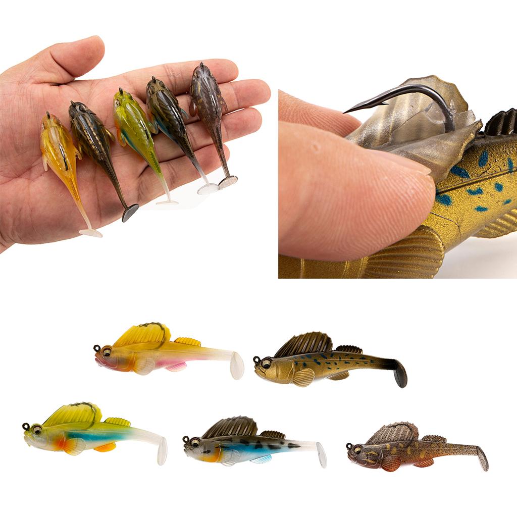 Soft Fishing Lures Rigged Head Jigs Lure Crankbaits Swimbaits Rig Tackle for Saltwater Freshwater Trout Bass