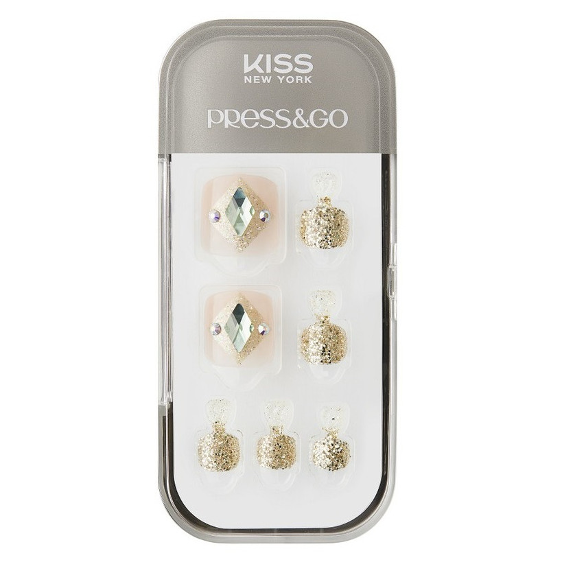 Bộ 24 Móng Chân Gel Tự Dán Press &amp; Go Kiss New York Nail Box - Aphrodite (KPT24K)