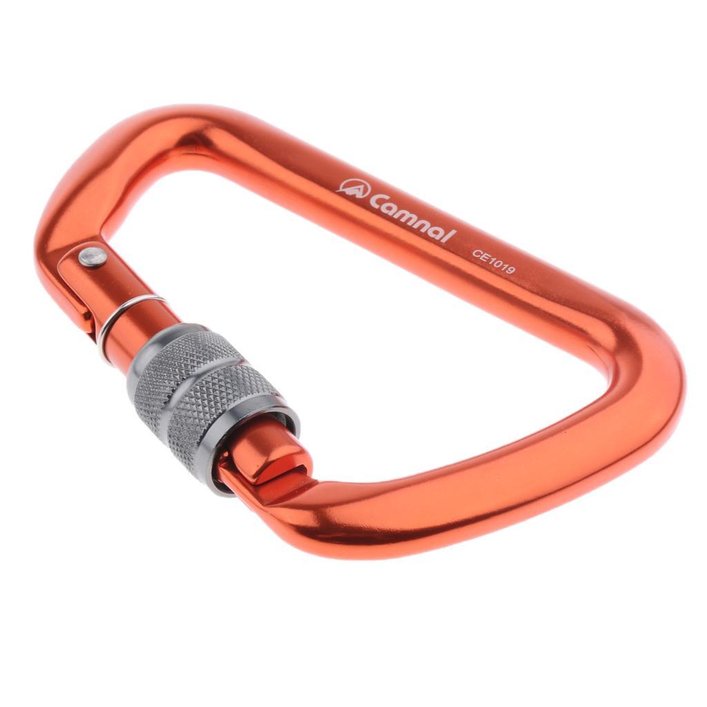 5 Pieces 28KN Aluminum Screwgate D Type Climbing Carabiner