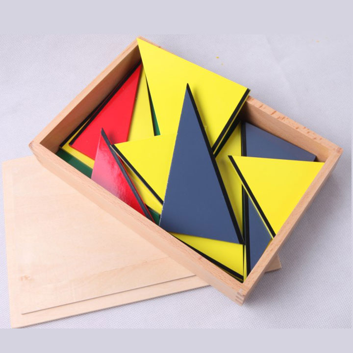 Bộ 5 hộp ghép hình tam giác (Constructive traiangles) giáo cụ montessori