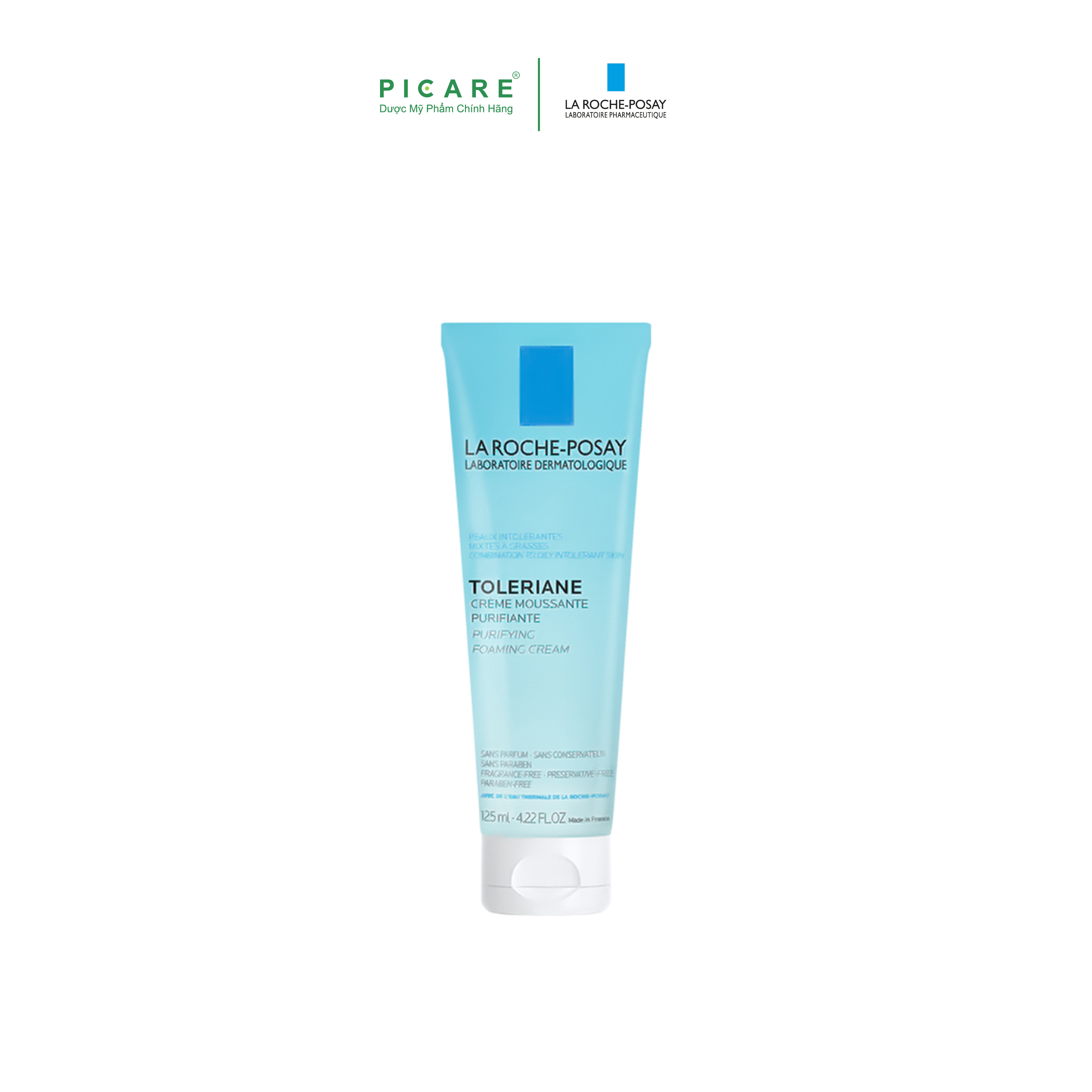 Sữa rửa mặt tạo bọt dành cho da hỗn hợp và da dầu quá nhạy cảm La Roche-Posay Toleriane Foaming Cream 125ml